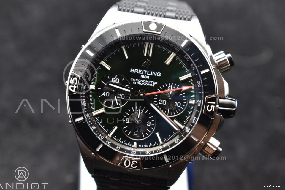 536 B01 44mm Robber SS Edition Bracelet A On 1:1 Best Chronomat Green BLSF Colorful Dial 0828